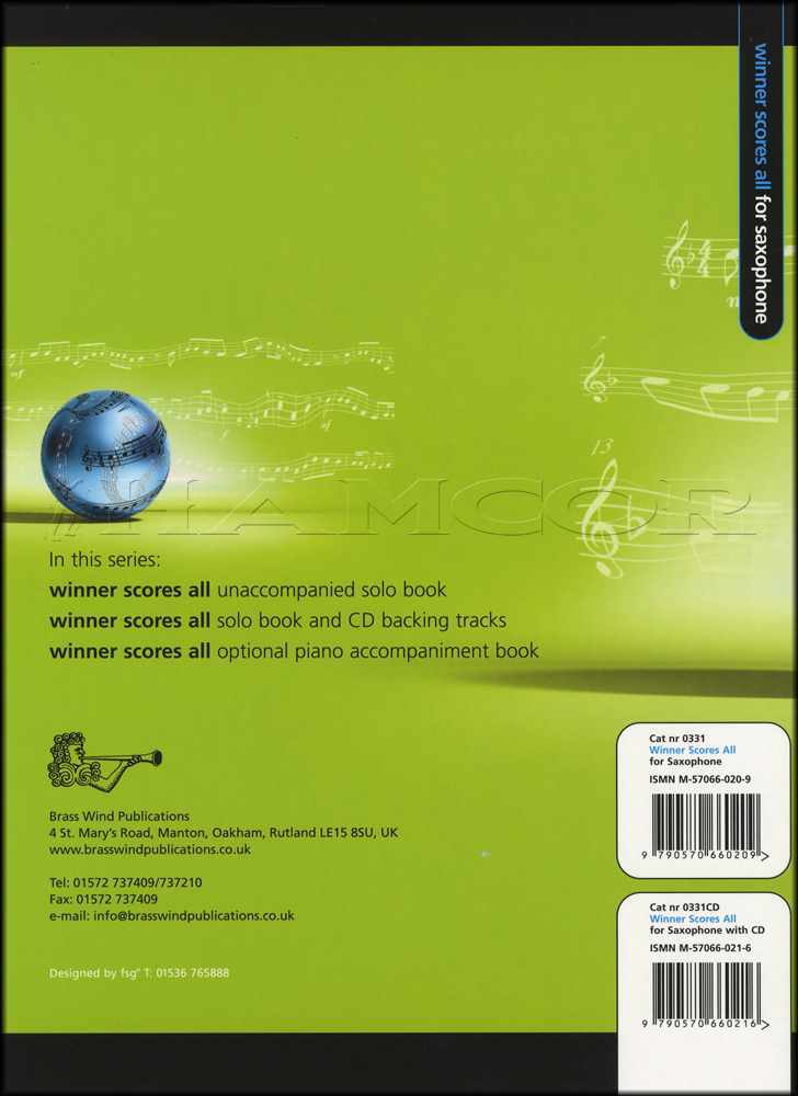 back cover of Winner Scores All Saxophone