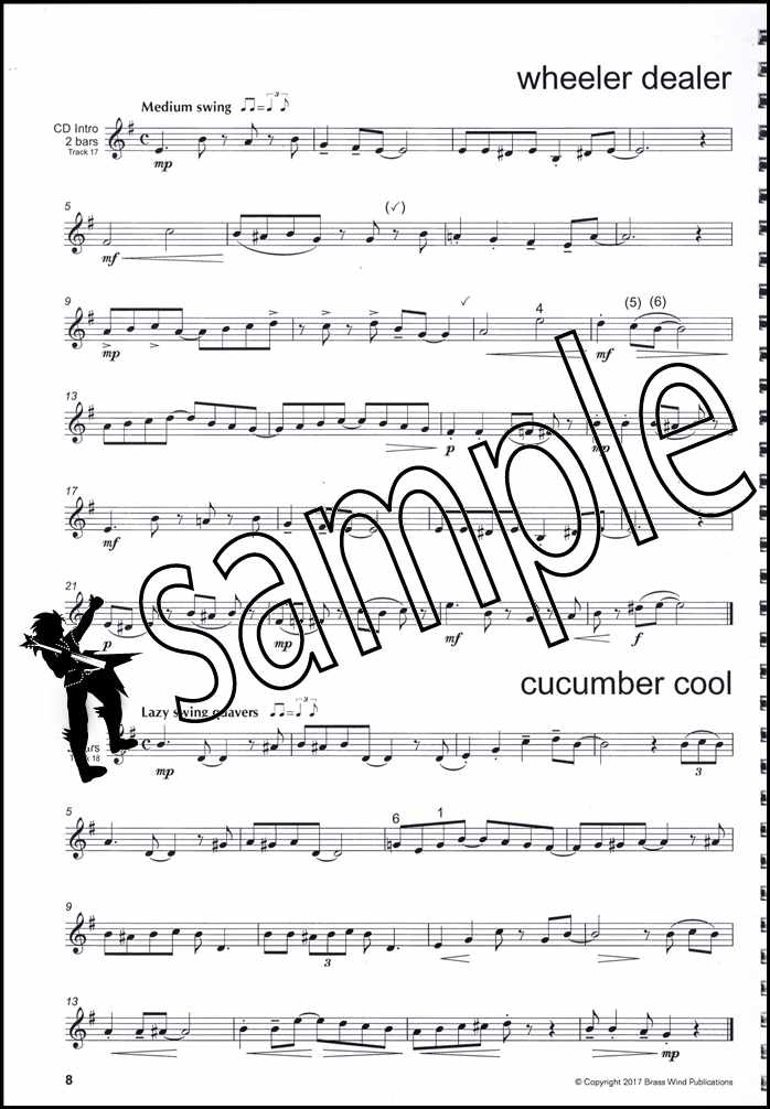 2nd sample page from Smooth Groove for Trombone Treble Clef Book/CD by Don Blakeson