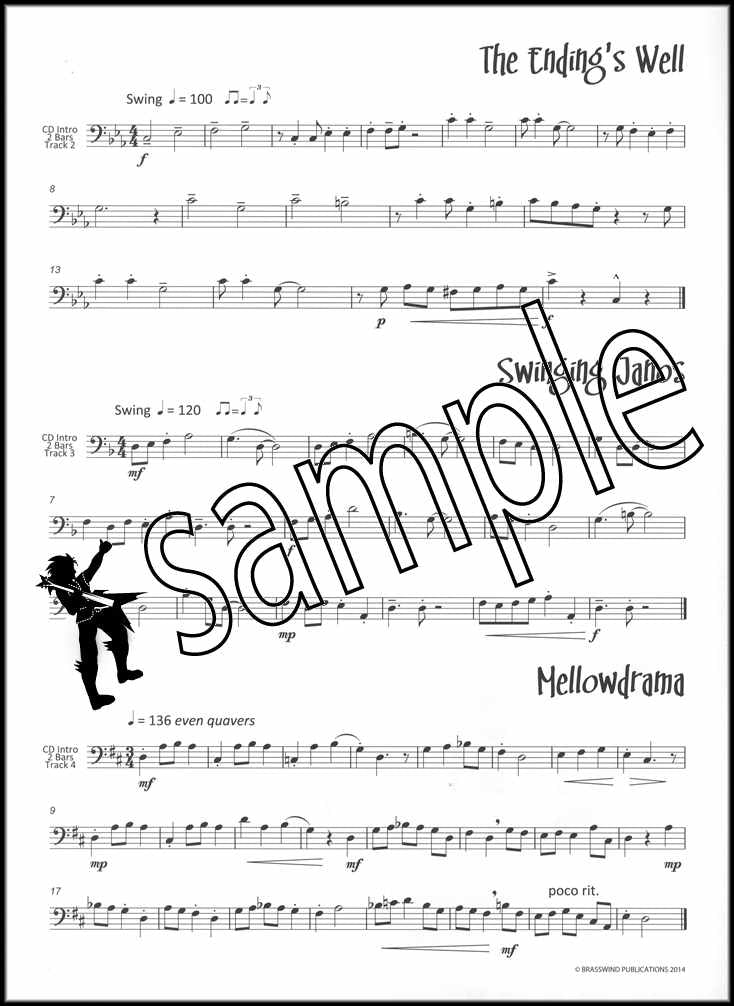 1st sample page from JazzFX Solos for Trombone Bass Clef Book/CD by Dave Gale