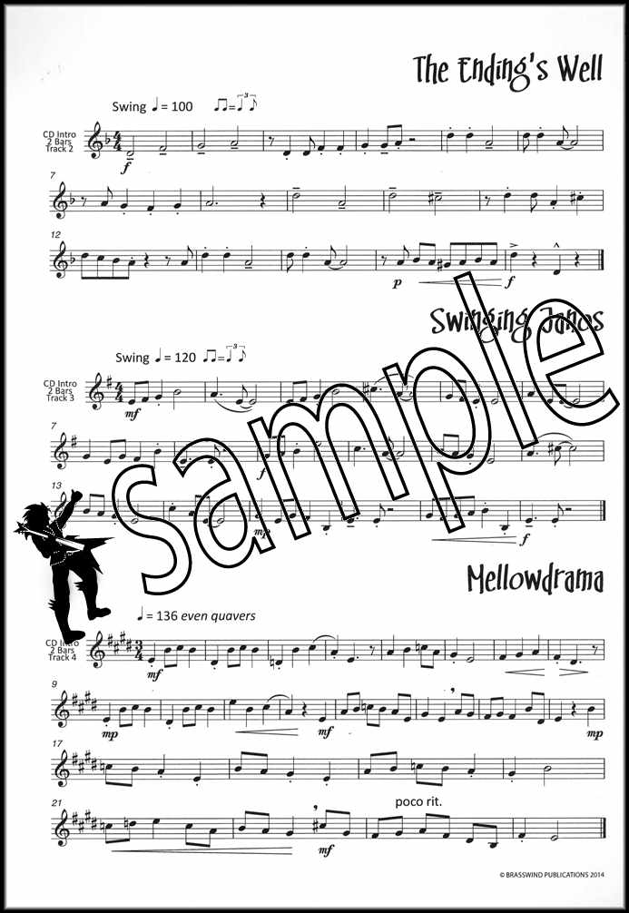 1st sample page from JazzFX Solos for Trombone Treble Clef Book/CD by Dave Gale