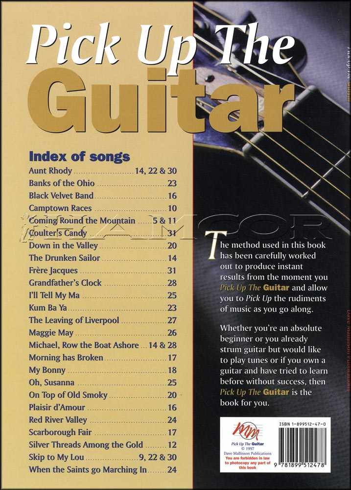 back cover of Pick Up The Guitar