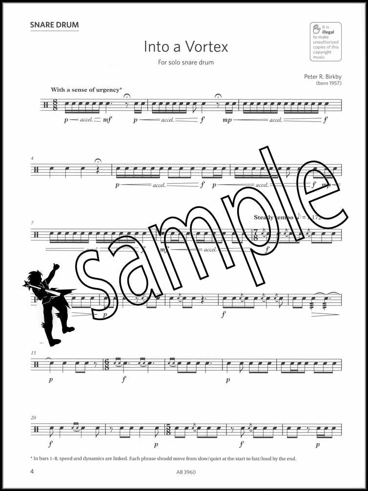 1st sample page from ABRSM Percussion Exam Pieces & Studies Grade 5 from 2020