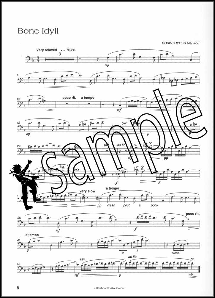 2nd sample page from Slide Show for Trombone Bass Clef Book/CD by Christopher Mowat