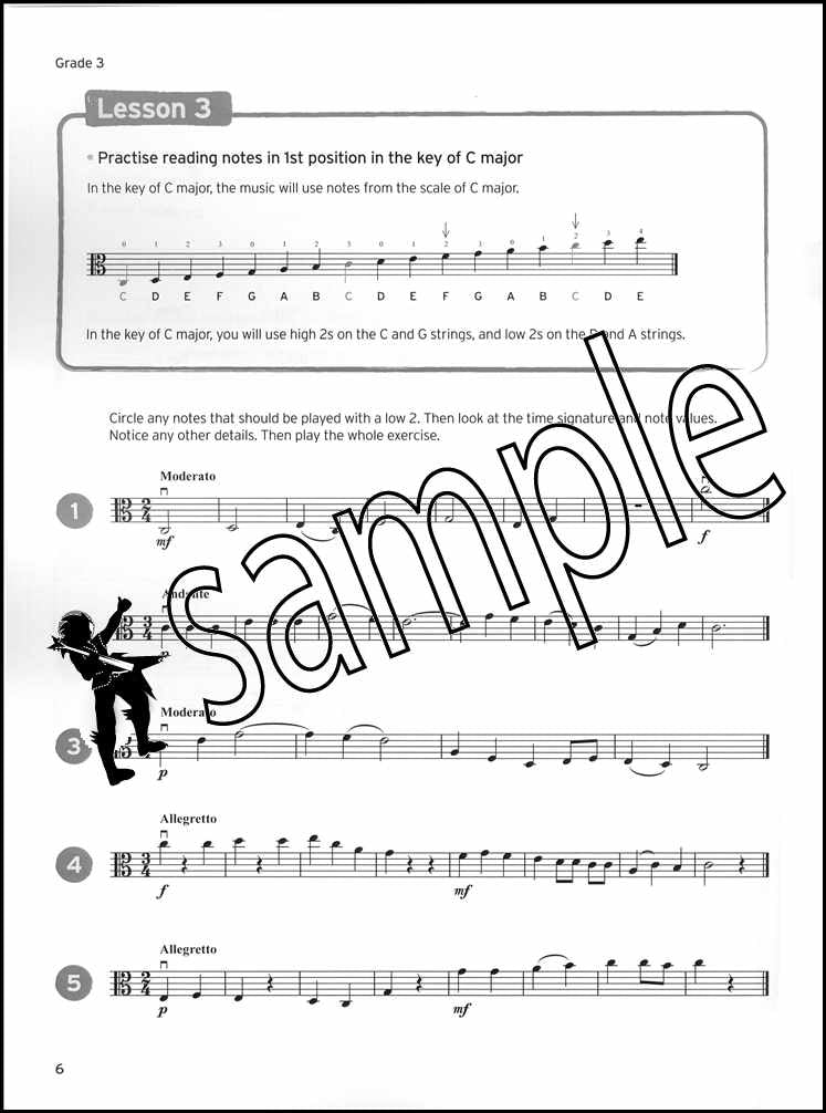1st sample page from Trinity College London Viola Sight Reading Grades 3-5