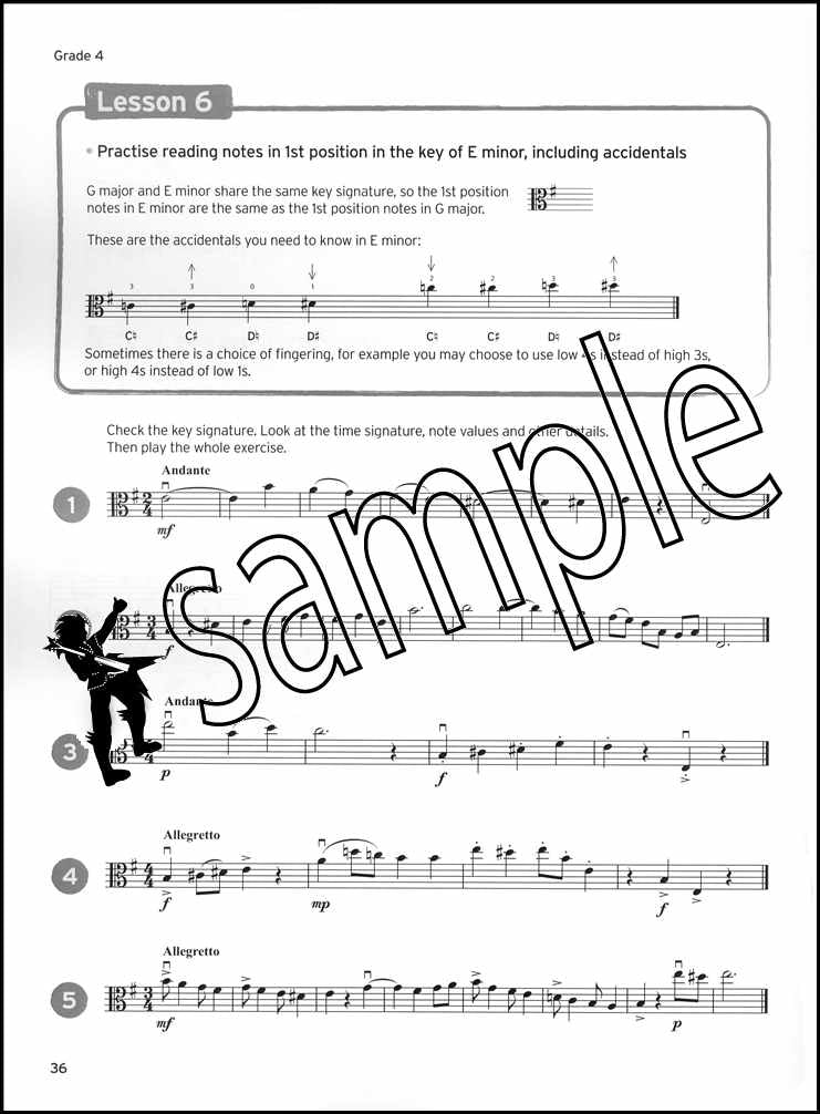 2nd sample page from Trinity College London Viola Sight Reading Grades 3-5