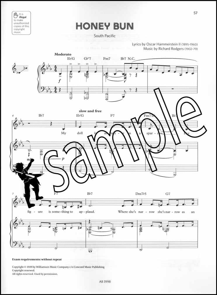 3rd sample page from The ABRSM Singing for Musical Theatre Songbook Grade 5