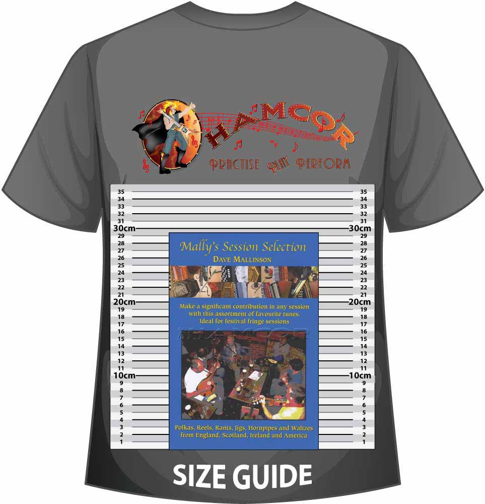front cover of Mally's Session Selection on a size guide