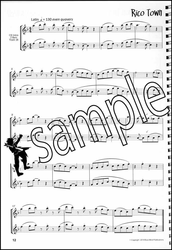 2nd sample page from JazzFX Solos for Treble Recorder Book/CD by Dave Gale