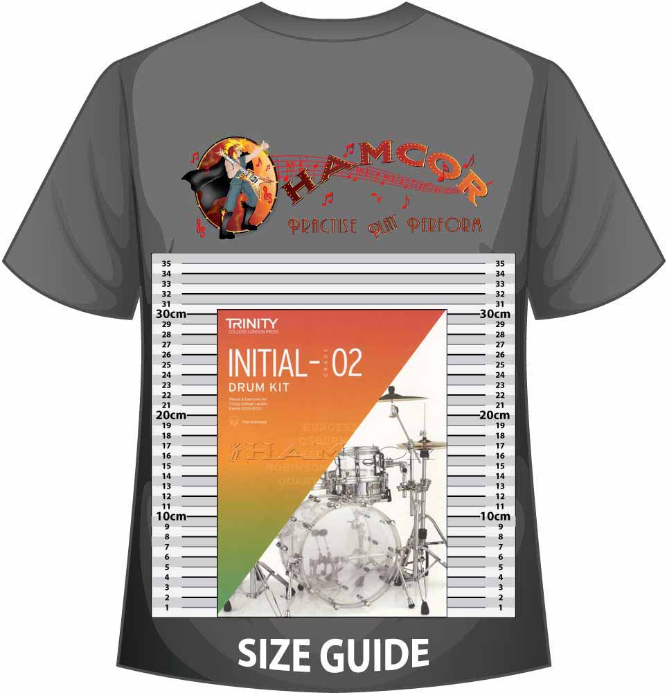 front cover of Trinity College London Drum Kit Initial-Grade 2 from 2020 on a size guide