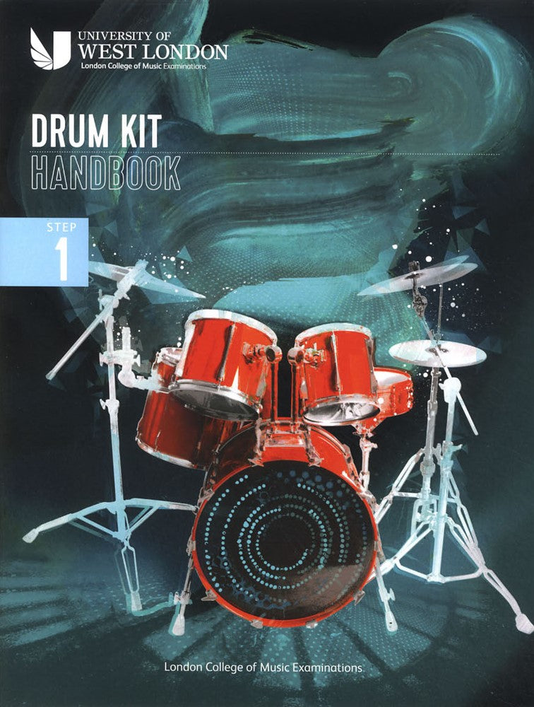 front cover of London College of Music Drum Kit Handbook Step 1 from 2022