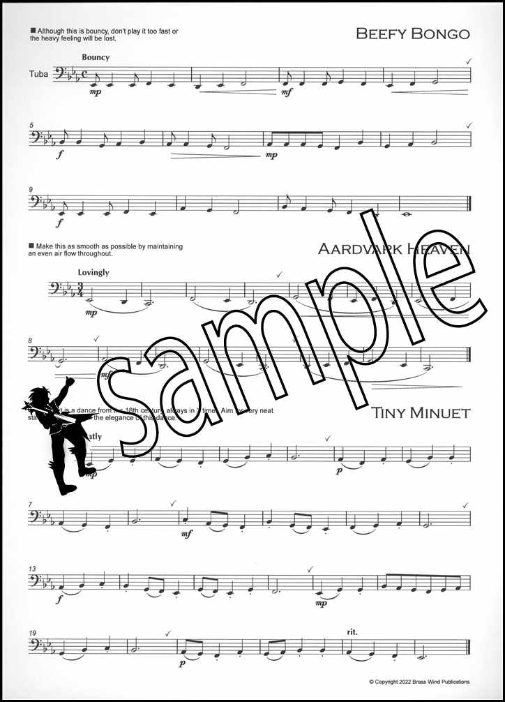 1st sample page from Polished Brass Studies for Tuba Bass Clef by Lizzie Davis