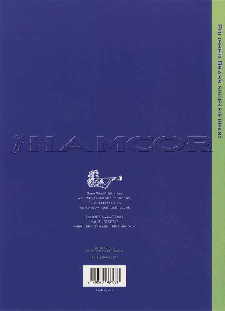 back cover of Polished Brass Studies for Tuba Bass Clef by Lizzie Davis