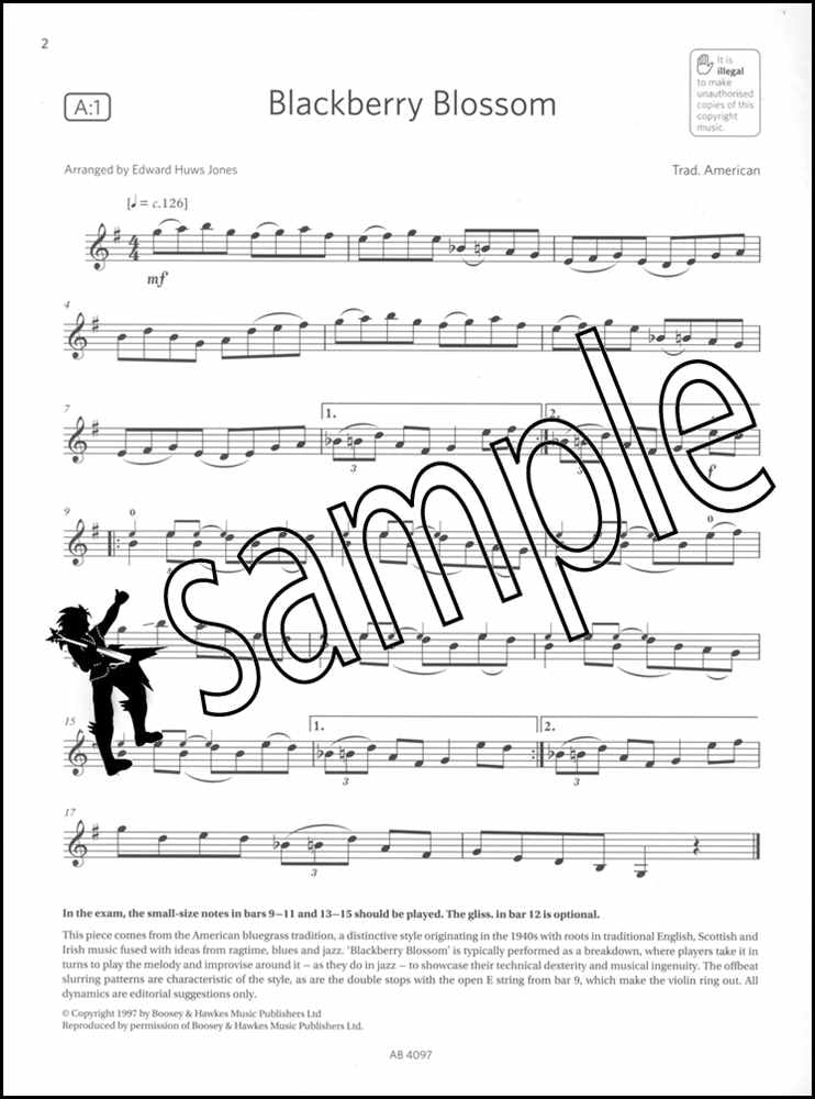1st sample page from ABRSM Violin Exam Pieces Grade 3 from 2024 (Violin Part)