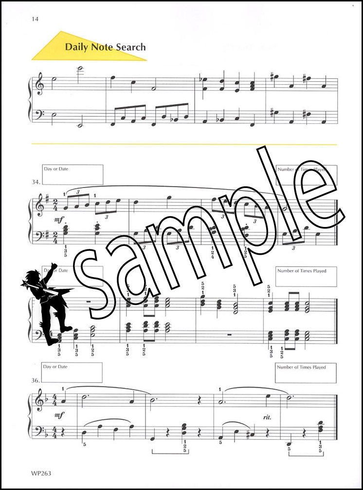 2nd sample page from Bastien Piano Basics A Line a Day Sight Reading Level 4