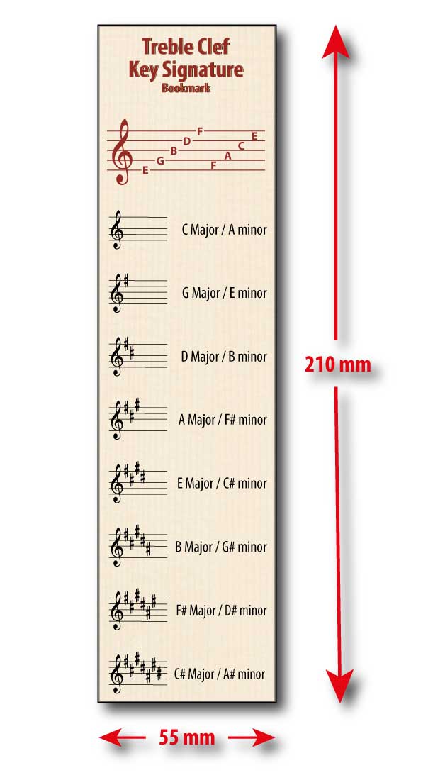 Front of the Hamcor bookmark with the dimension given, 210 mm indicating height, and 55 mm indicating width