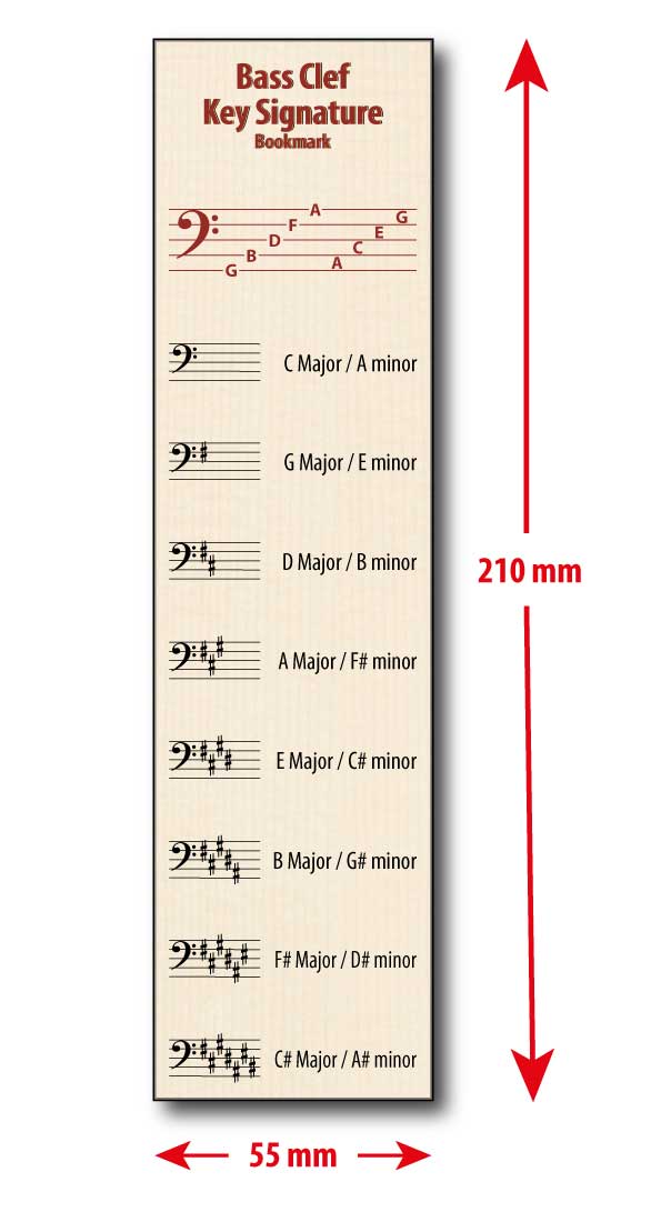 Front of the Hamcor bookmark with the dimension given, 210 mm indicating height, and 55 mm indicating width