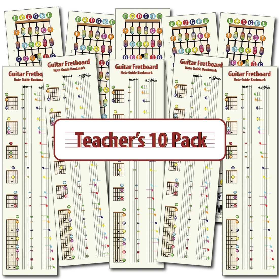 A picture showing all 10 bookmarks, five on top, 5 below, all overlapping