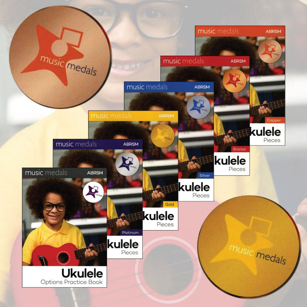 All 6 books in the ABRSM Music Medals Ukulele series