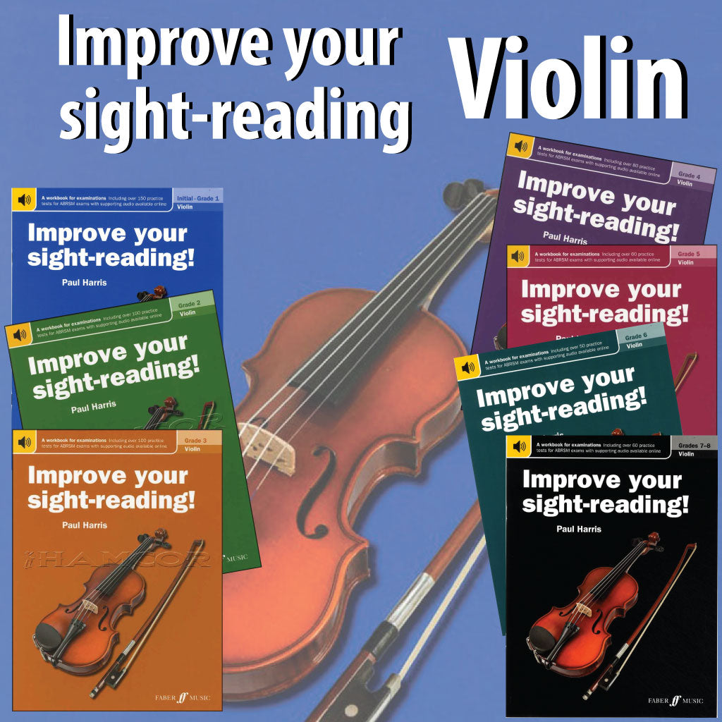 All 7 books in the series Improve Your Sight-Reading Violin, from Initial-Grade 1 to Grades 7-8