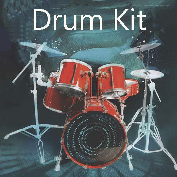 Image of a drum kit, taken from the front cover of the LCM book, with the title Drum Kit