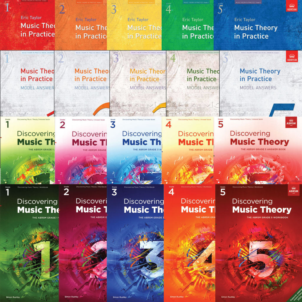 A collection of 20 music theory books and answer books