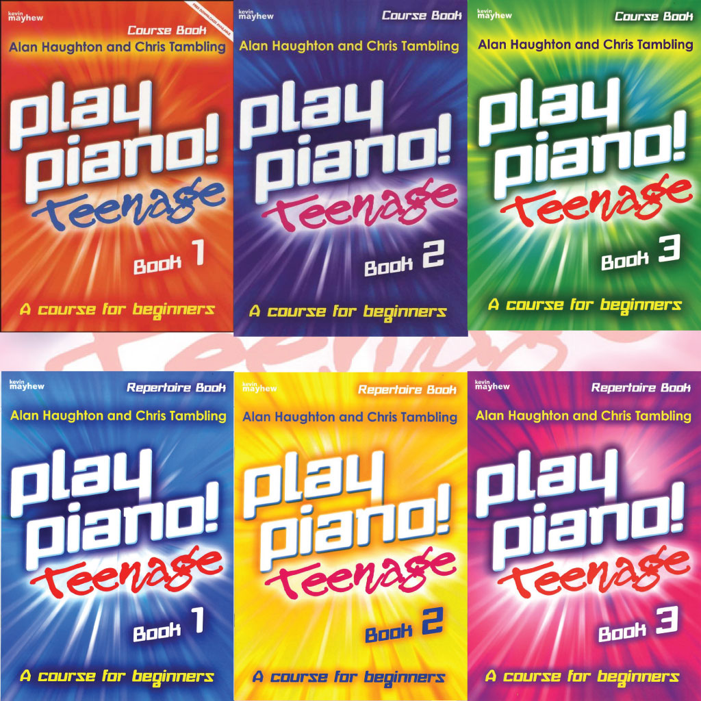 All six Play Piano Teenage books, Course books 1-3 and Repertoire books 1-3