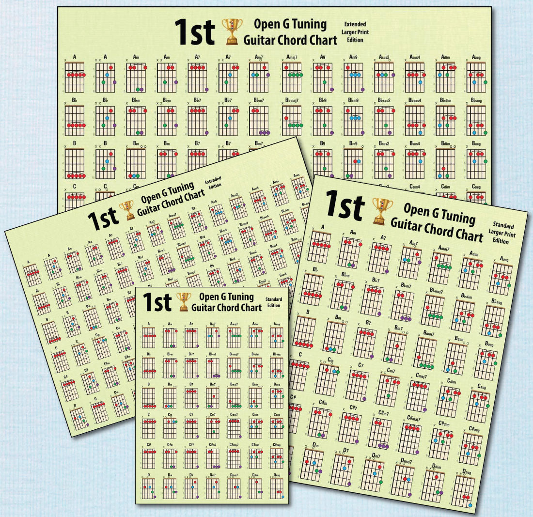 Hamcor Publishing 1st Guitar Open G Tuning Guitar Chord Charts Collection