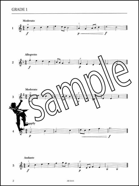 1st sample page from ABRSM Guitar Specimen Sight-Reading Tests Grades 1-8