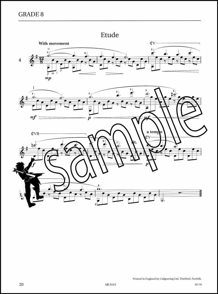 3rd sample page from ABRSM Guitar Specimen Sight-Reading Tests Grades 1-8