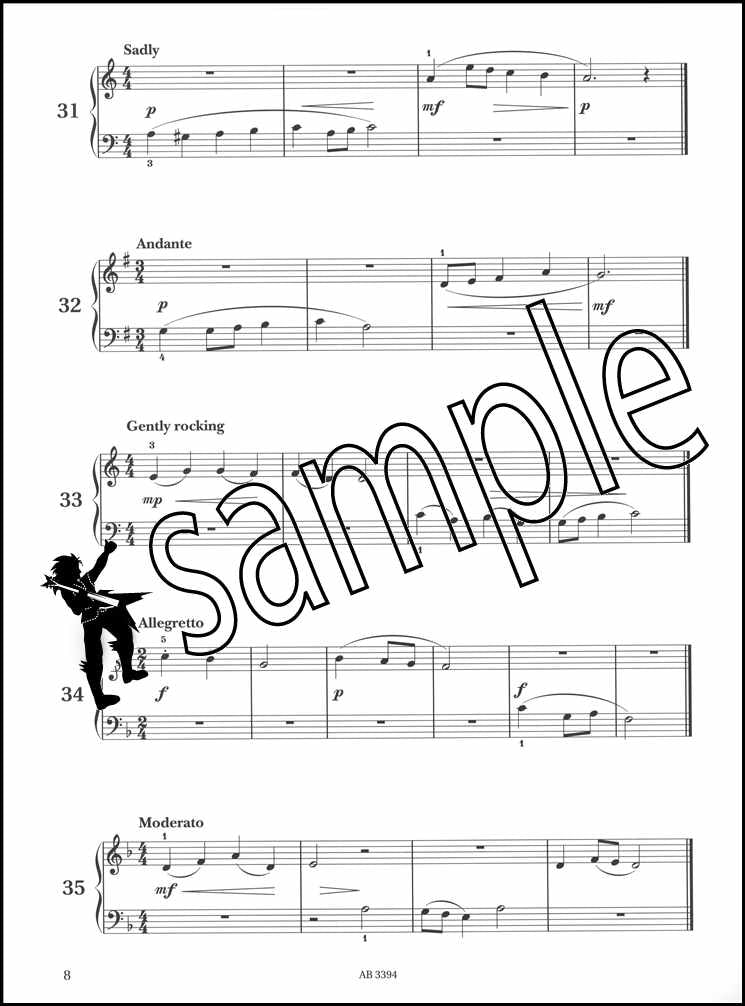 2nd sample page from ABRSM Piano Specimen Sight-Reading Tests Grade 1