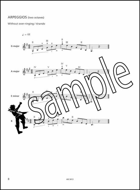 2nd sample page from ABRSM Guitar Scales & Arpeggios Grades 1-5