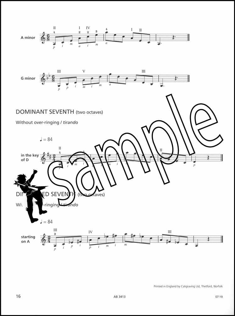 3rd sample page from ABRSM Guitar Scales & Arpeggios Grades 1-5