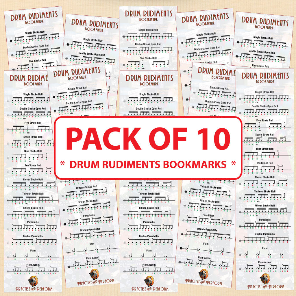 Drum Rudiments Bookmark Teacher's 10 Pack – We Sell Music Books
