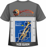 front cover of John Miller's Trumpet Basics on a size guide