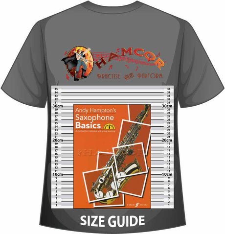 front cover of Andy Hampton's Saxophone Basics on a size guide