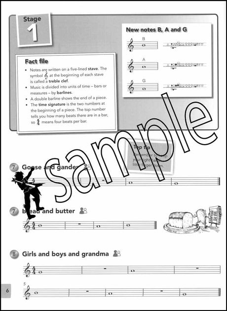 1st sample page from Sally Adams's Flute Basics