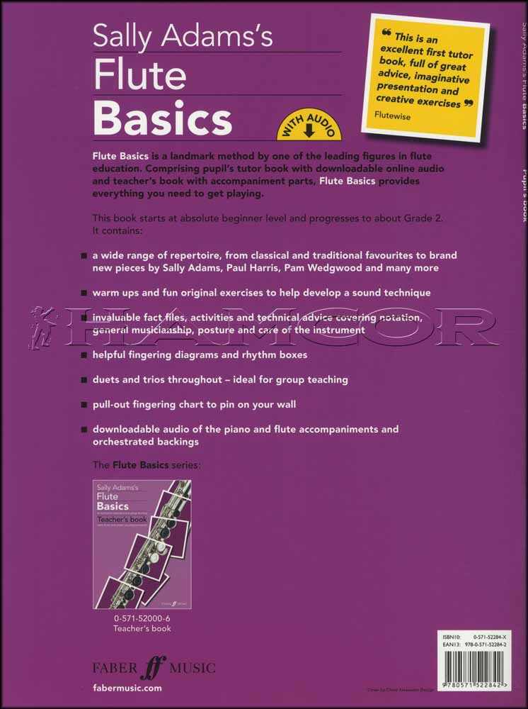 back cover of Sally Adams's Flute Basics