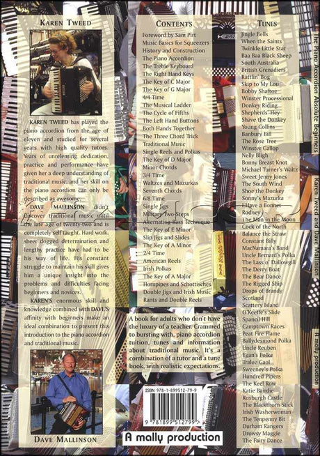 back cover of The Piano Accordion Absolute Beginners Tweed & Mallinson