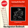 front cover of Learning The Tenor Clef together with free Tenor Clef bookmark