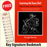 front cover of Learning The Tenor Clef together with free Tenor Clef bookmark