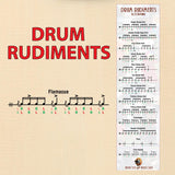 A drum rudiments bookmark and an enlargement of one of the rudiments