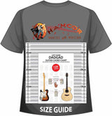 front cover of Left Hand DADGAD Guitar Chord Chart on a size guide