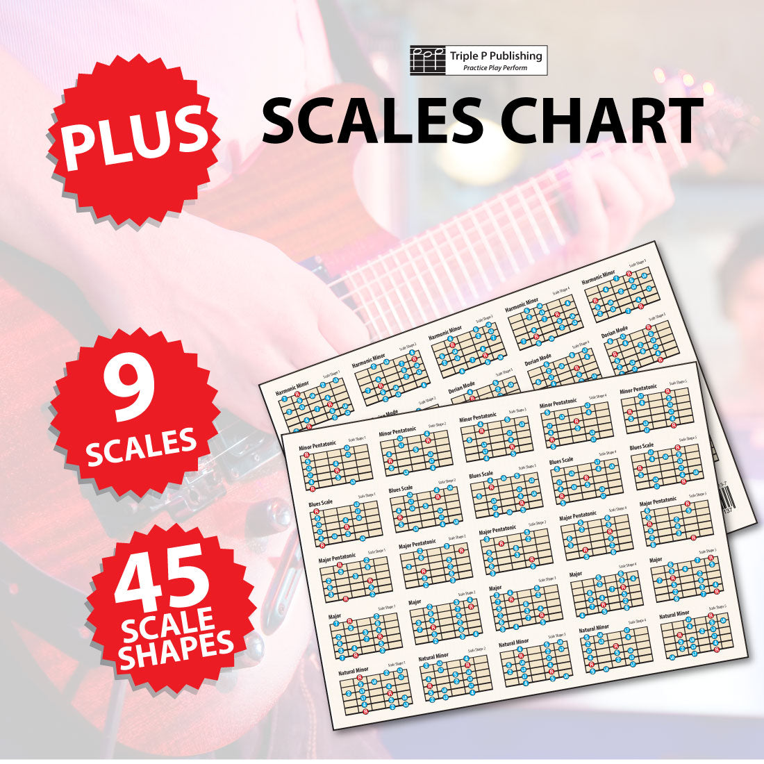 2nd sample page from Guitar Chord Chart and Free Guitar Scale Chart Compact A5 Editions