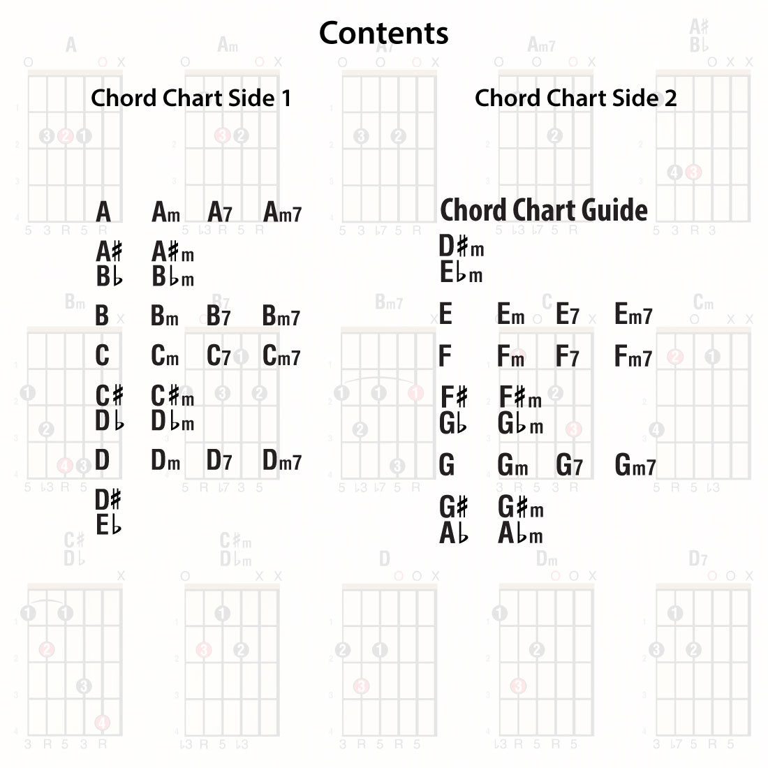 3rd sample page from Left Hand Guitar Chord Chart Compact A5 Edition