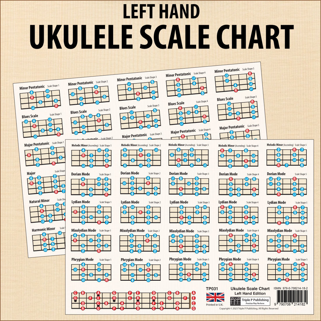 front cover of Left Hand Ukulele Scale Chart Compact A5 Edition