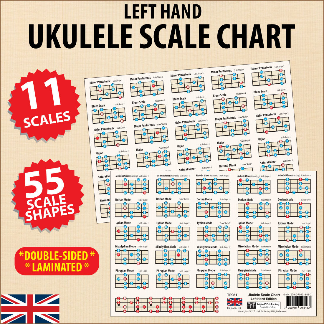 front cover of Left Hand Ukulele Scale Chart Compact A5 Edition