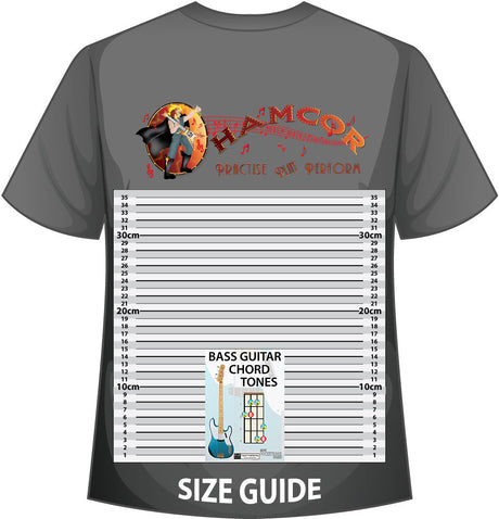 front cover of Bass Guitar Chord Tones Mini Pocketbook Series on a size guide