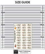 The chord chart on a size guide background