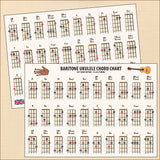 Both sides of the chord chart, one at an angle partially overlapping the other