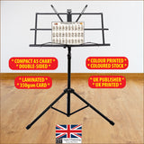 The chord chart on a size guide background